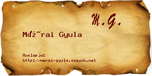 Mérai Gyula névjegykártya